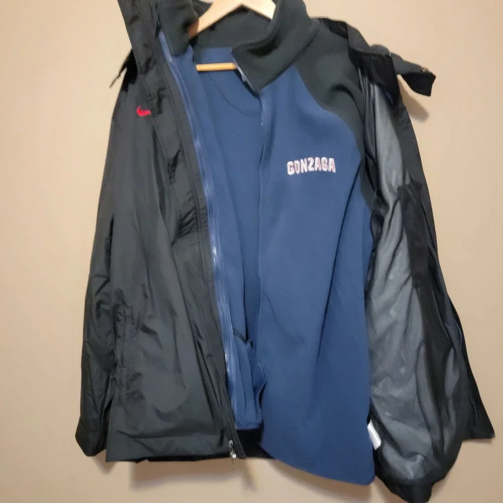 Gonzaga Bulldogs Nike Hooded Jacket Mens Black Red Fleece Lined Size XXL